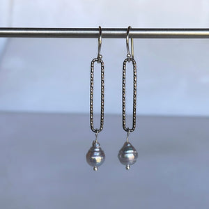Skinnies baroque gray pearl earrings-serena kojimoto studio