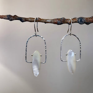 Arches mother of pearl earrings-serena kojimoto studio