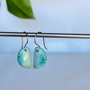 Half moon turquoise earrings-serena kojimoto studio