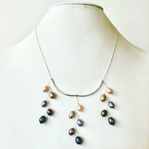 Waterfall ombre pearls necklace-serena kojimoto studio