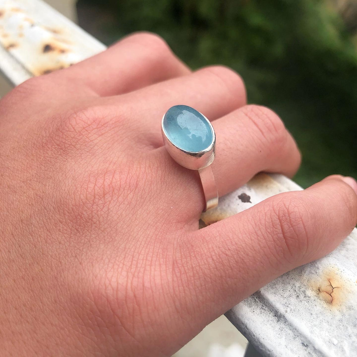 oval top aquamarine ring – serena kojimoto jewelry