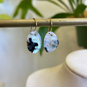 Smooth rainbow moonstone earrings-serena kojimoto studio