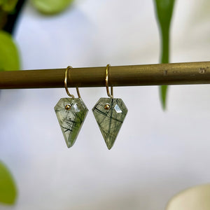 Petite diamond prehnite earrings-serena kojimoto studio