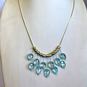 Multi pivot blue topaz necklace-serena kojimoto studio