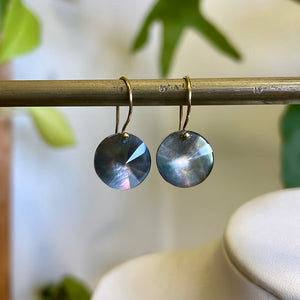 Petite radial black mother of pearl earrings-serena kojimoto studio