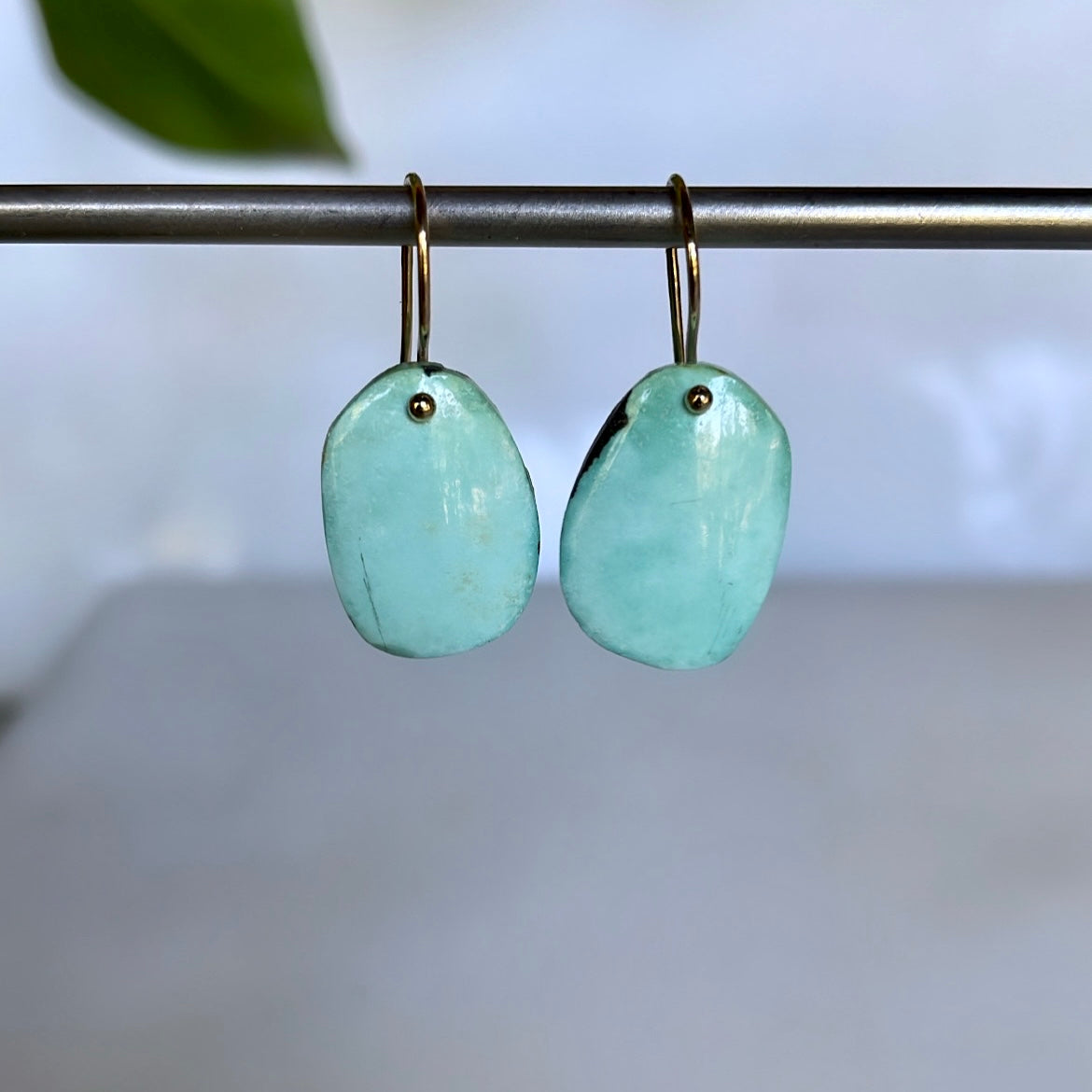 Almost ovals turquoise earrings-serena kojimoto studio