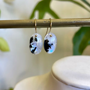 Petite smooth rainbow moonstone earrings-serena kojimoto studio