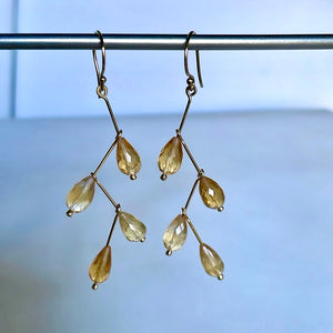 14k gold filled Waterfall golden citrine earrings-serena kojimoto studio