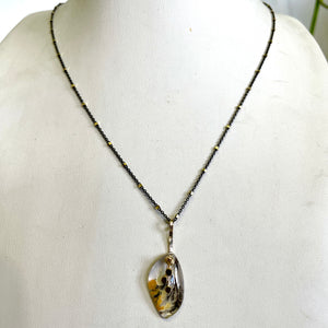 Free form dendritic quartz necklace-serena kojimoto studio