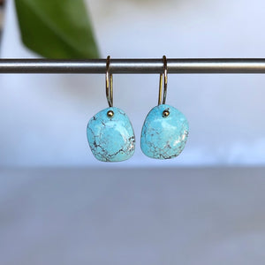 Petite smooth turquoise earrings-serena kojimoto studio