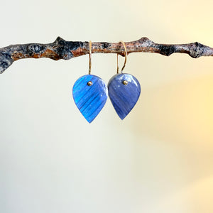 Point drop labradorite earrings-serena kojimoto studio