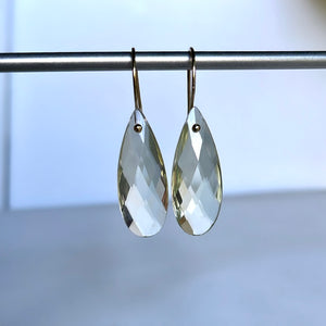 Large lemon quartz teardrops earrings-serena kojimoto studio