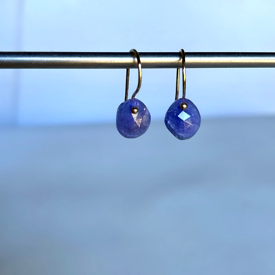 Mini tanzanite earrings-serena kojimoto studio
