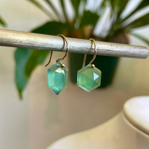 Mismatched serpentine hexagon earrings-serena kojimoto studio