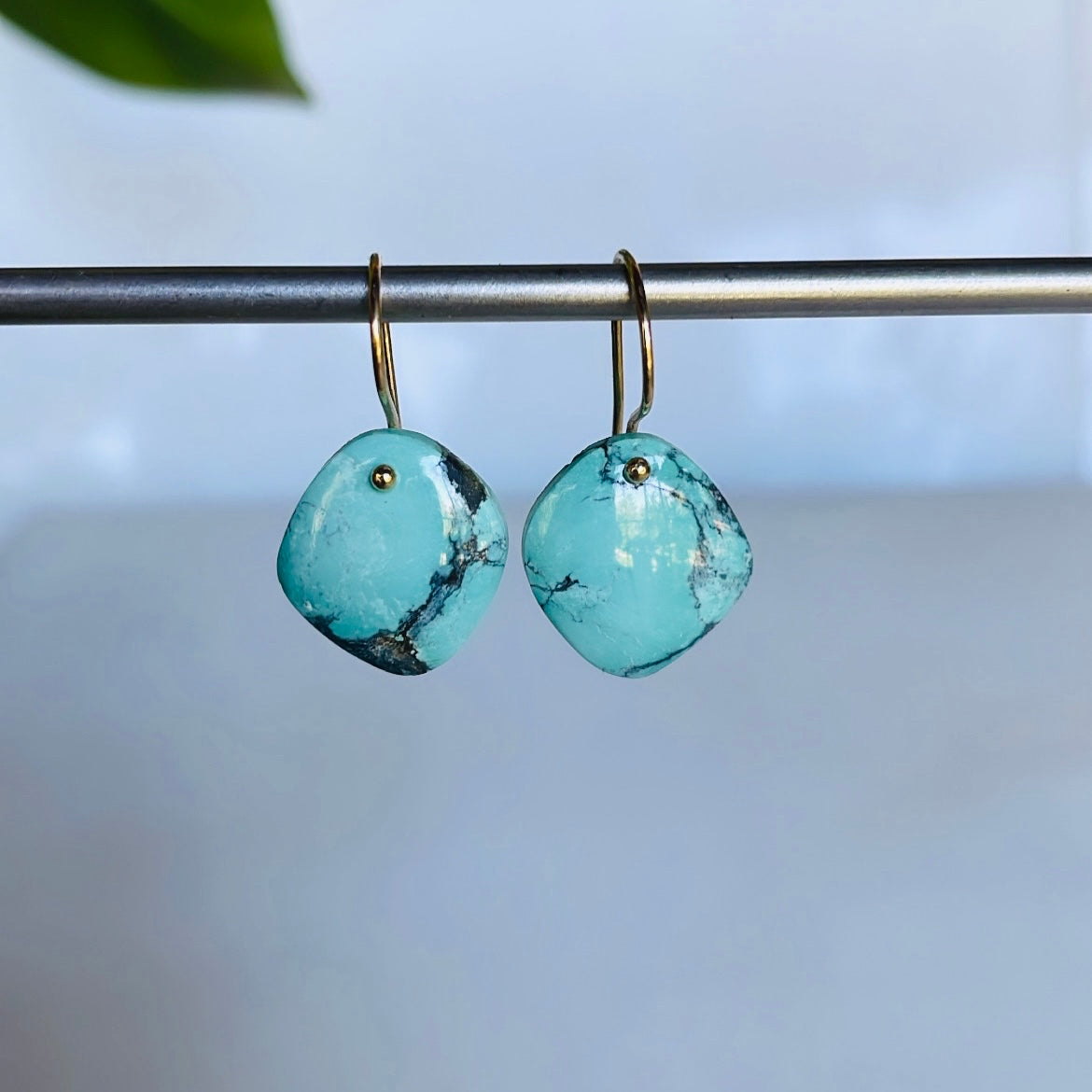 Soft sided turquoise earrings-serena kojimoto studio