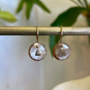 Petite round tan sapphires earrings-serena kojimoto studio