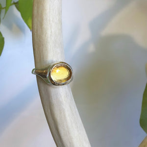 Almost oval top citrine ring-serena kojimoto studio