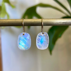 Soft rectangles rainbow moonstone earrings-serena kojimoto studio