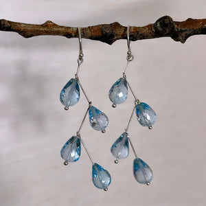 Waterfall blue topaz earrings-serena kojimoto studio