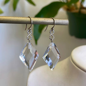 Diamond clear quartz earrings-serena kojimoto studio