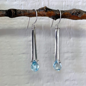 Double twist sticks earrings blue topaz-serena kojimoto studio