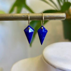 Petite kite lapis earrings-serena kojimoto studio