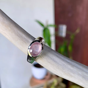 Oval top ring pink tourmaline-serena kojimoto studio