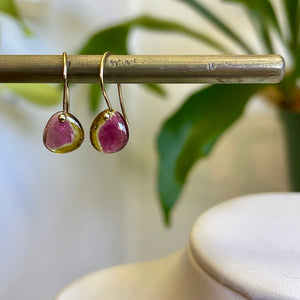 Mini watermelon tourmaline earrings-serena kojimoto studio