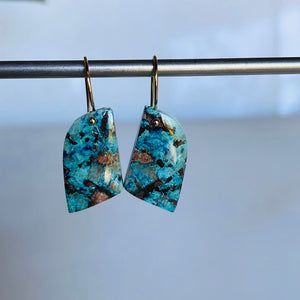 Bird earrings in azurites-serena kojimoto studio