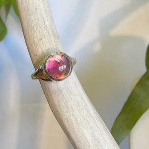Round top pink tourmaline ring-serena kojimoto studio