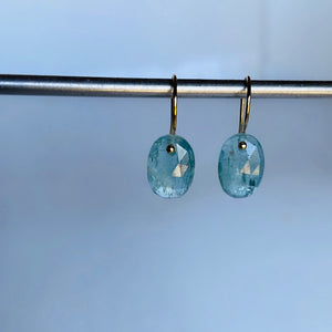 Petite ovals aqua kyanite earrings-serena kojimoto studio