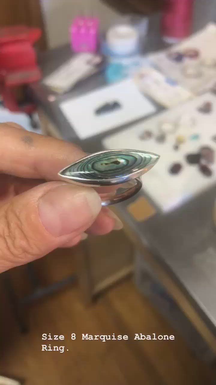sideways marquise abalone ring