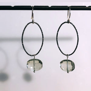 Oxi oval green amethyst earrings-serena kojimoto studio