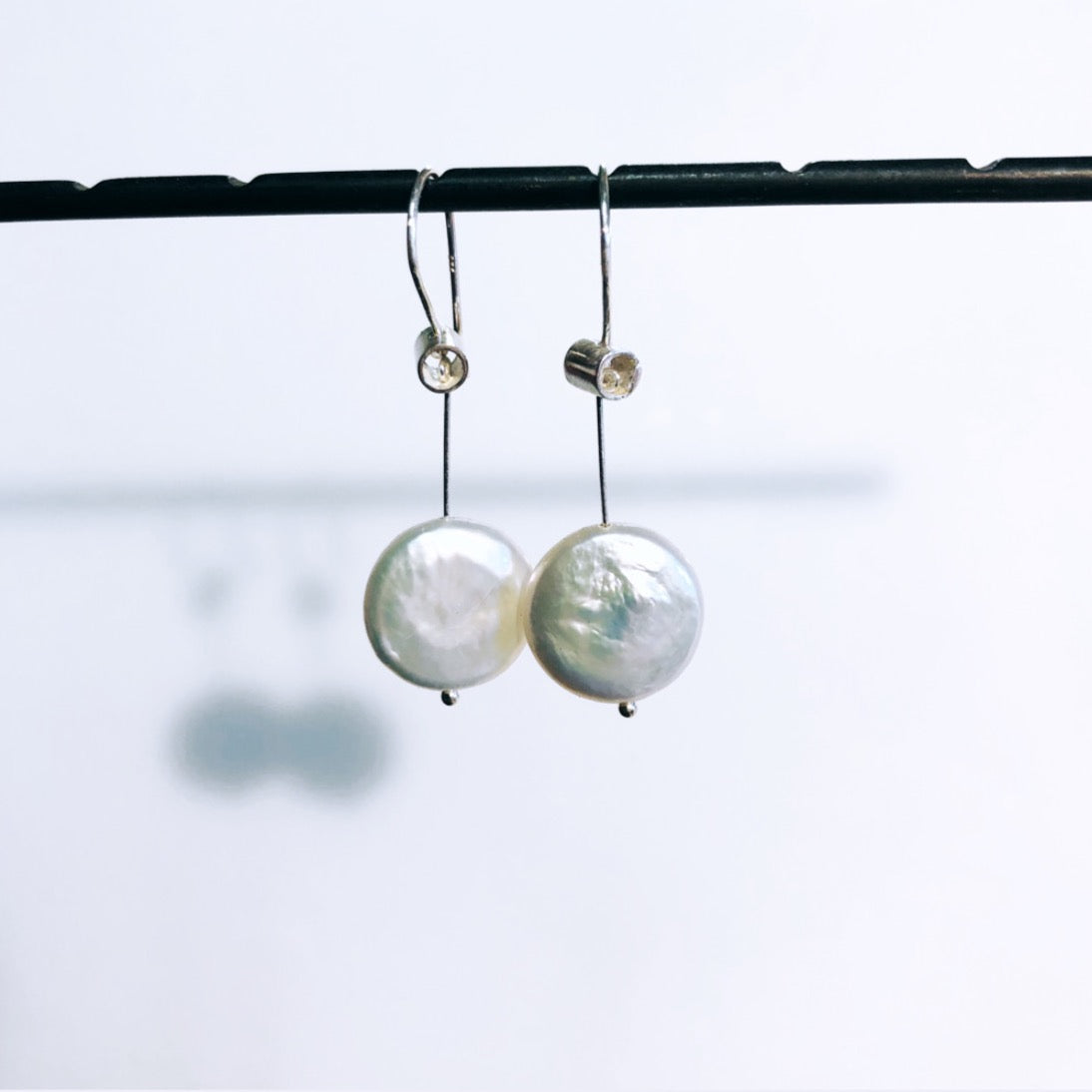 Pivot coin pearl earrings-serena kojimoto studio