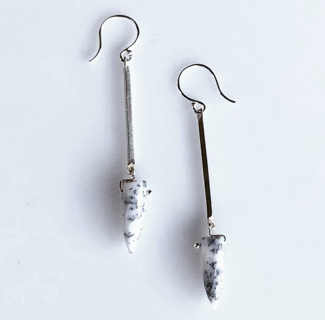 Twist sticks with dendritic agate earrings-serena kojimoto studio
