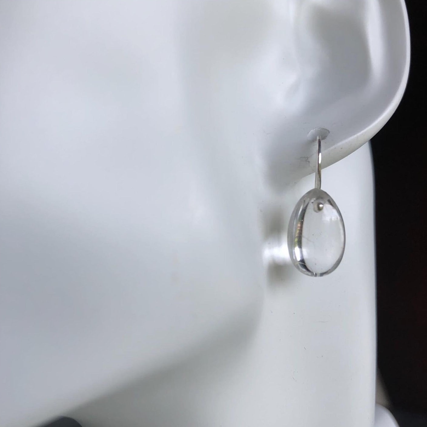 Egg Drops earrings in clear quartz-serena kojimoto studio