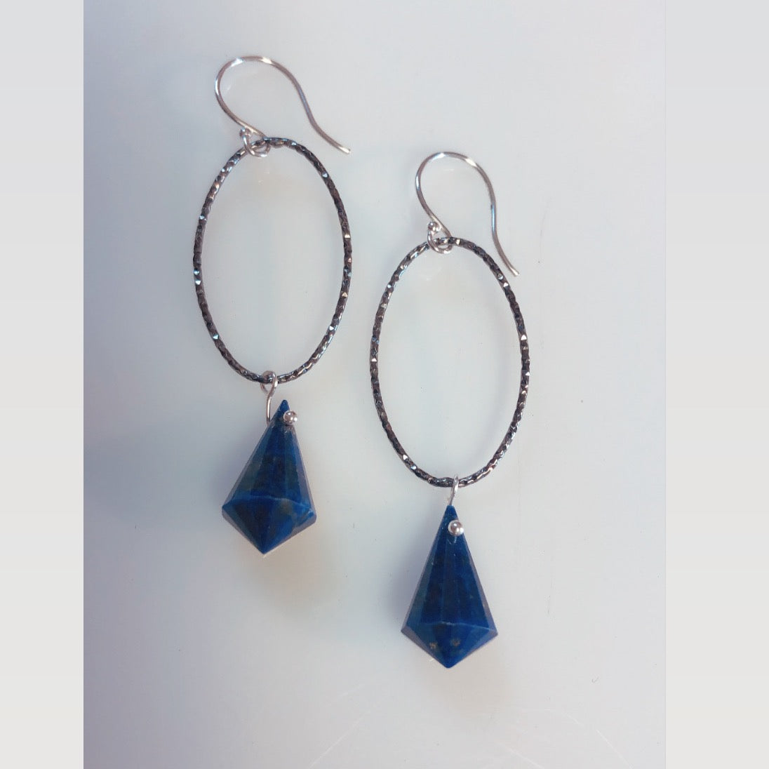 Oxi Oval Fancy lapis earrings-serena kojimoto studio