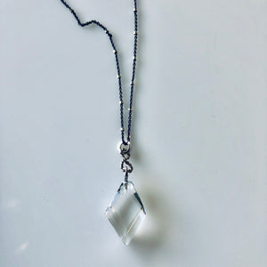 Diamond Clear quartz necklace-serena kojimoto studio