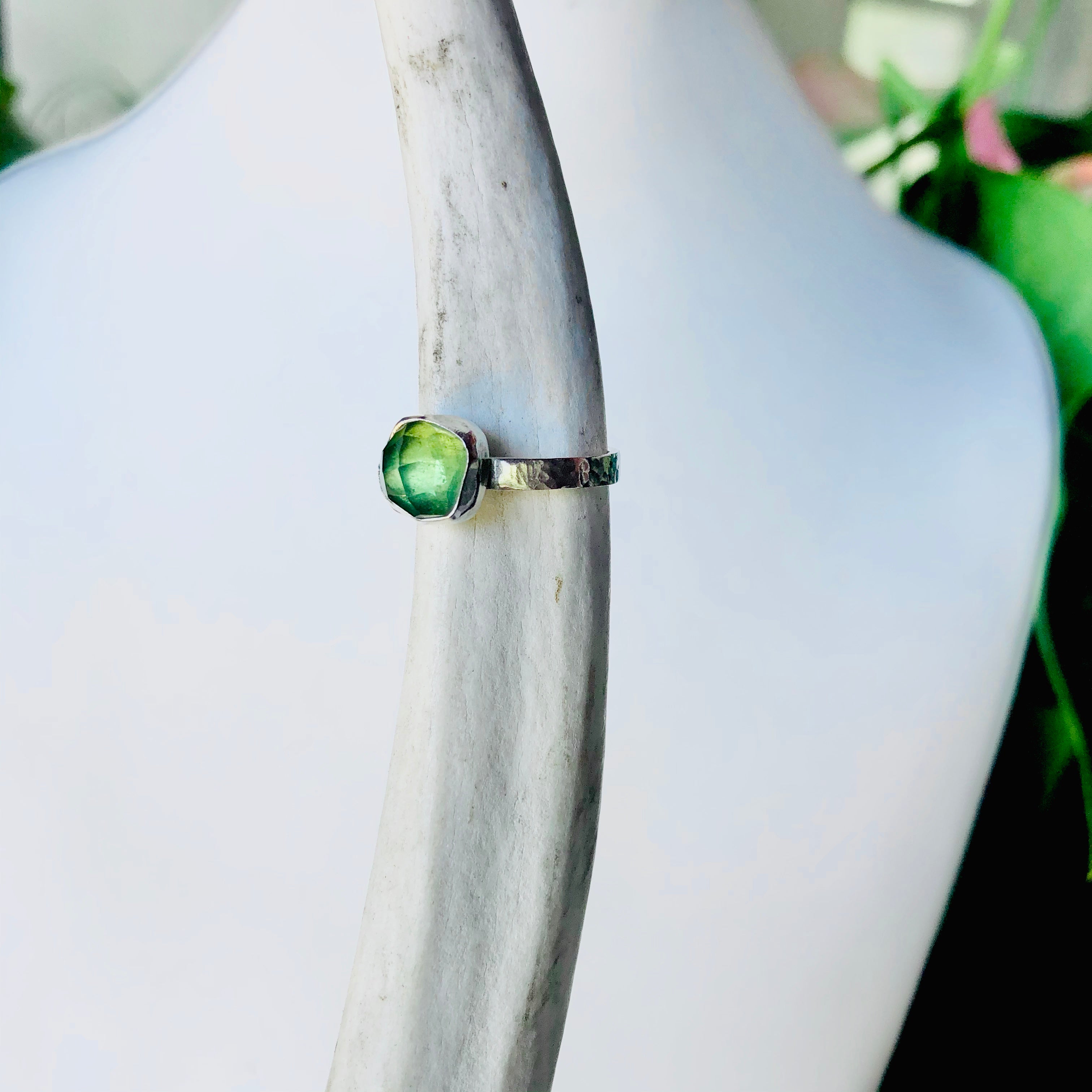 glowing green tourmaline ring-serena kojimoto studio