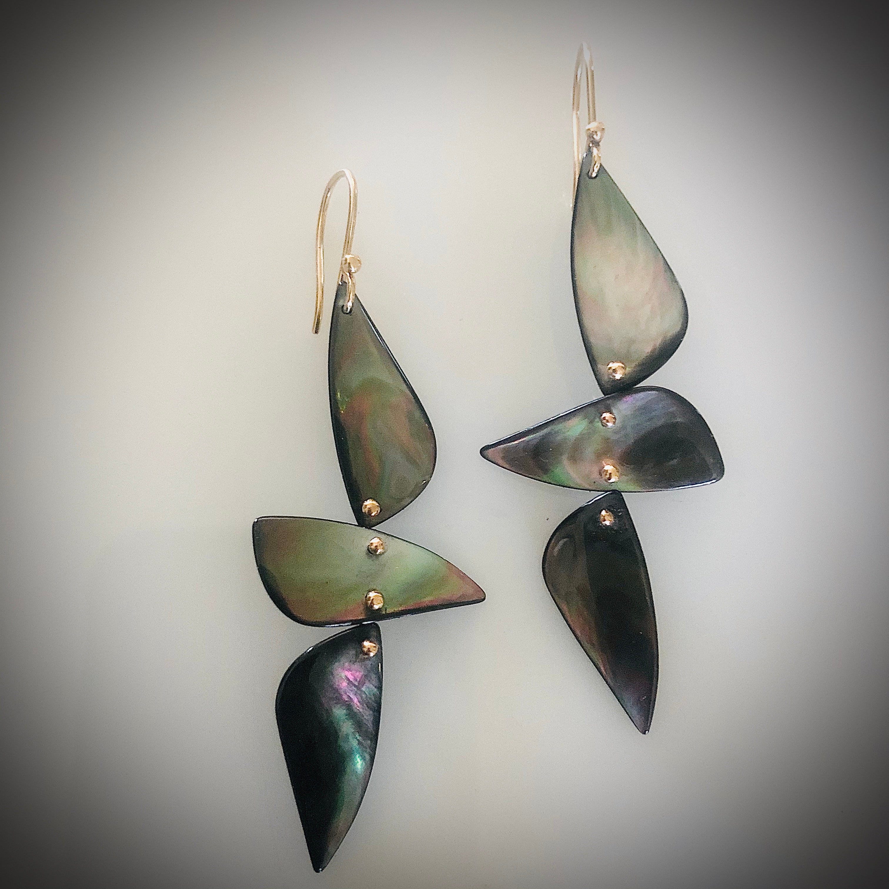 cascade earrings in black mother of pearl-serena kojimoto studio