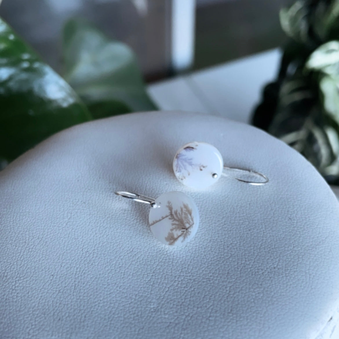 delicate tops dendritic agates earrings-serena kojimoto studio