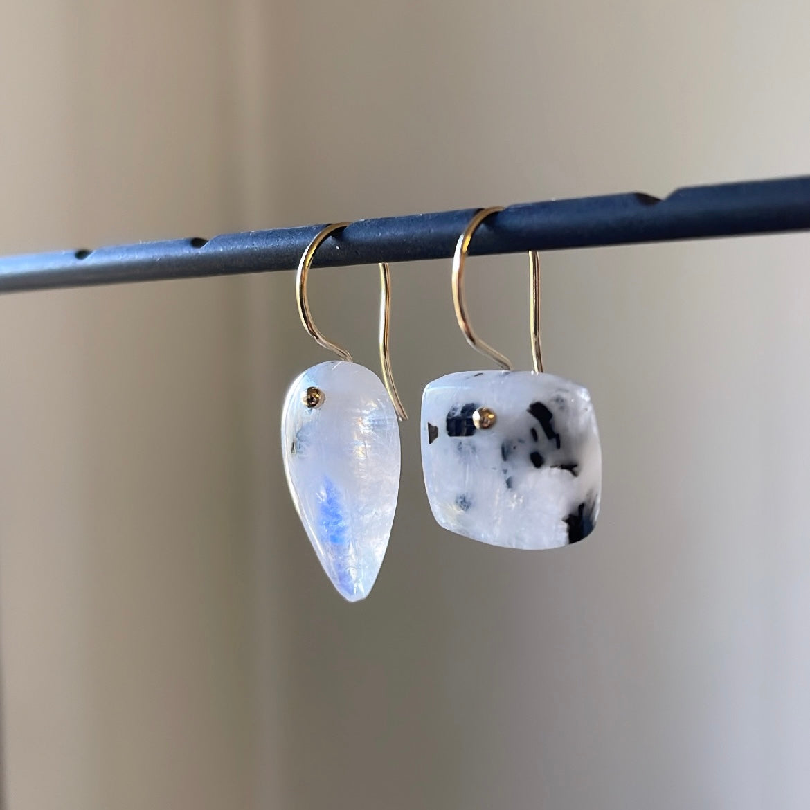 Petite drop and square earrings-serena kojimoto studio