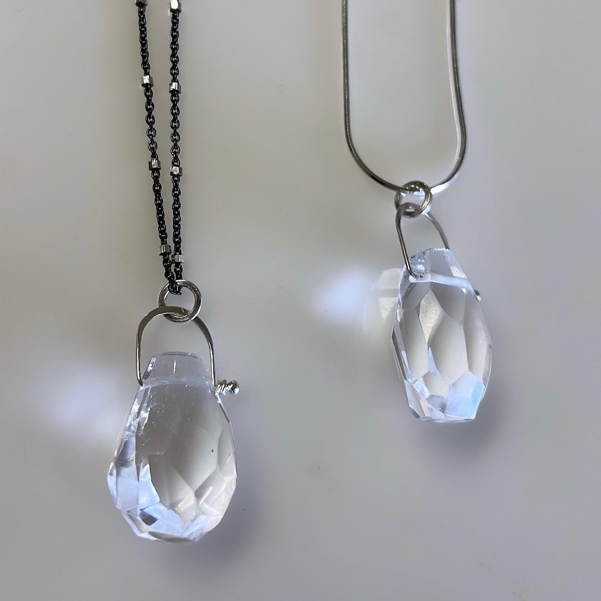 Stirrup quartz crystal necklace-serena kojimoto studio