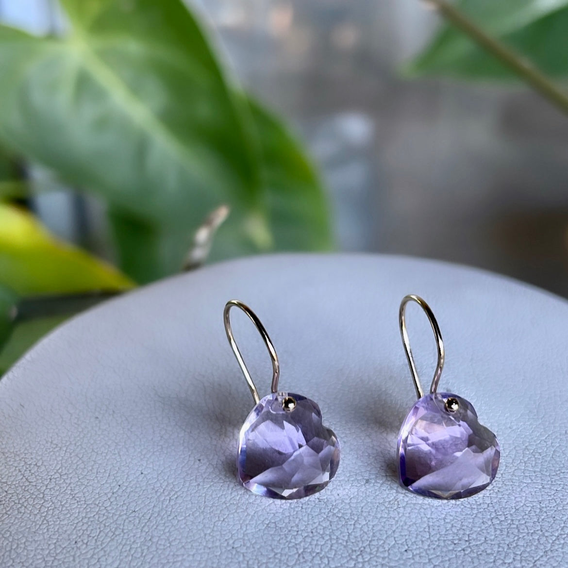 Petite lavender hearts earrings-serena kojimoto studio