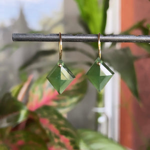 Petite aventurine diamond shaped earrings-serena kojimoto studio