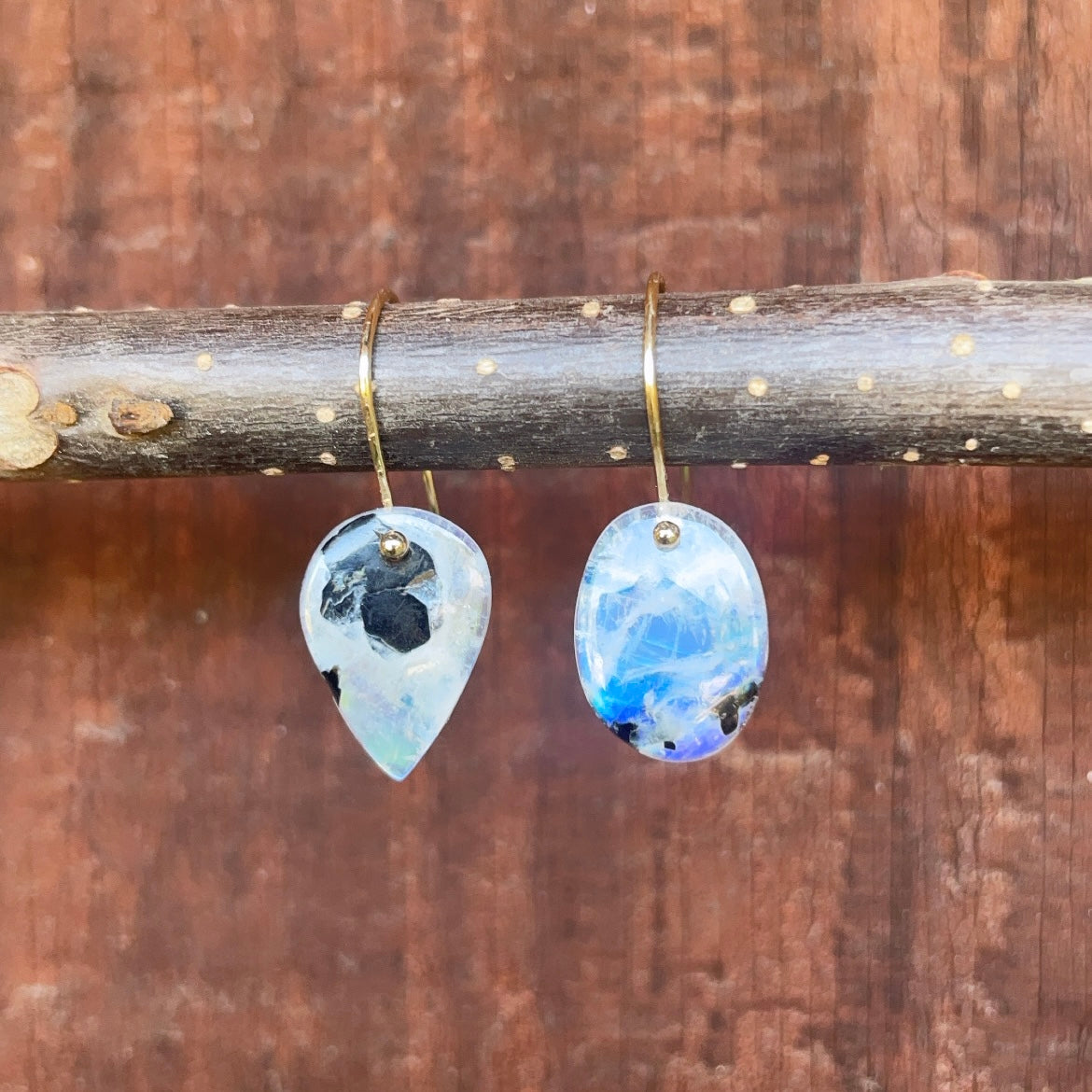 Petite oval inverted drop earrings-serena kojimoto studio