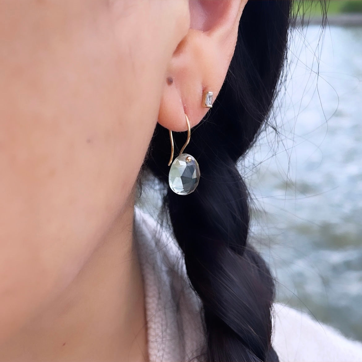 Petite green amethyst earrings-serena kojimoto studio