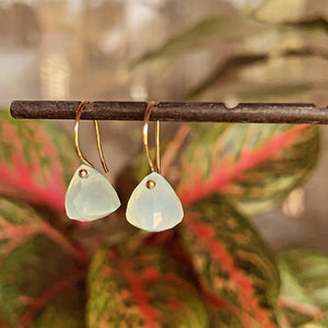 Petite pyramids aqua chalcedony earrings-serena kojimoto studio