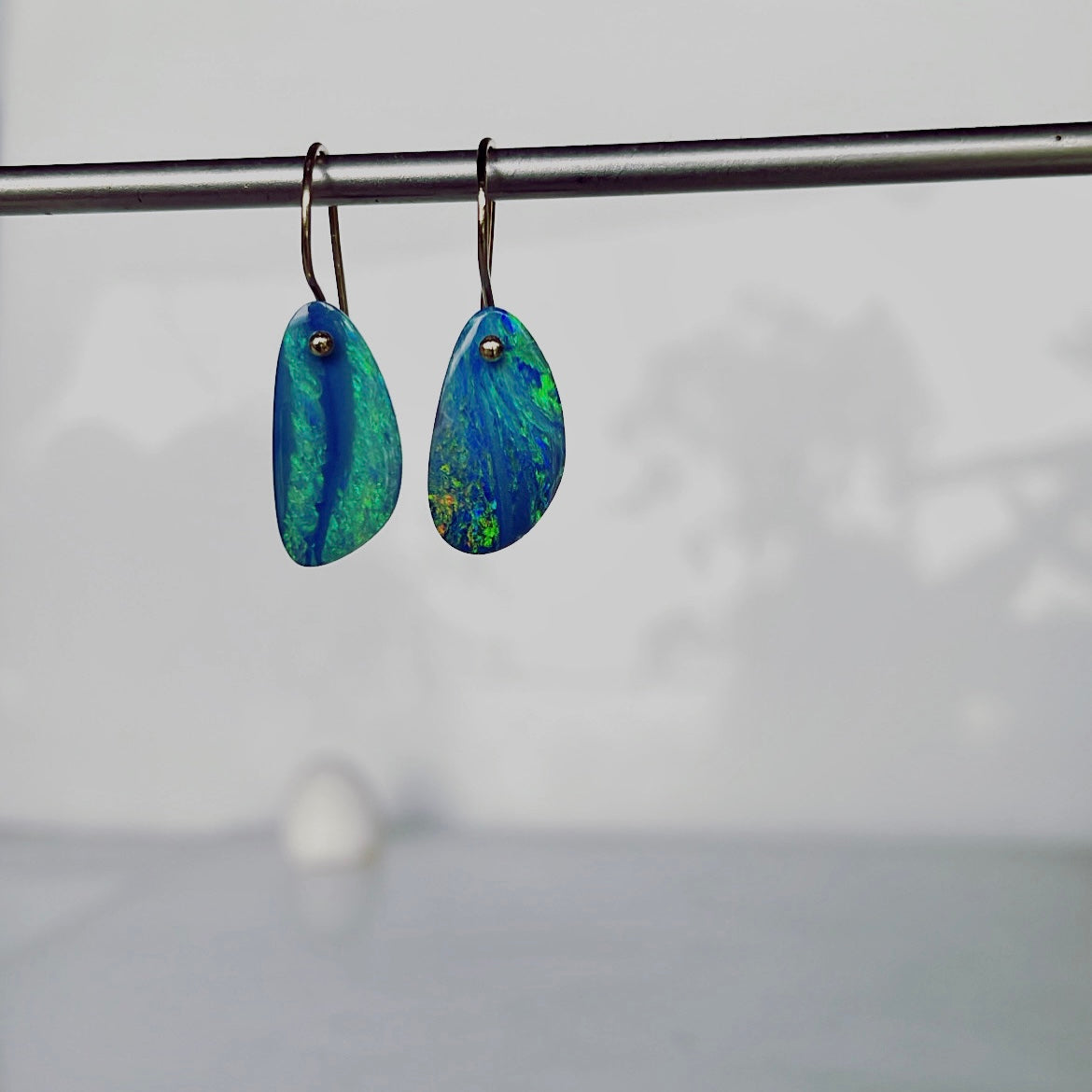 14k Petite opal earrings-serena kojimoto studio