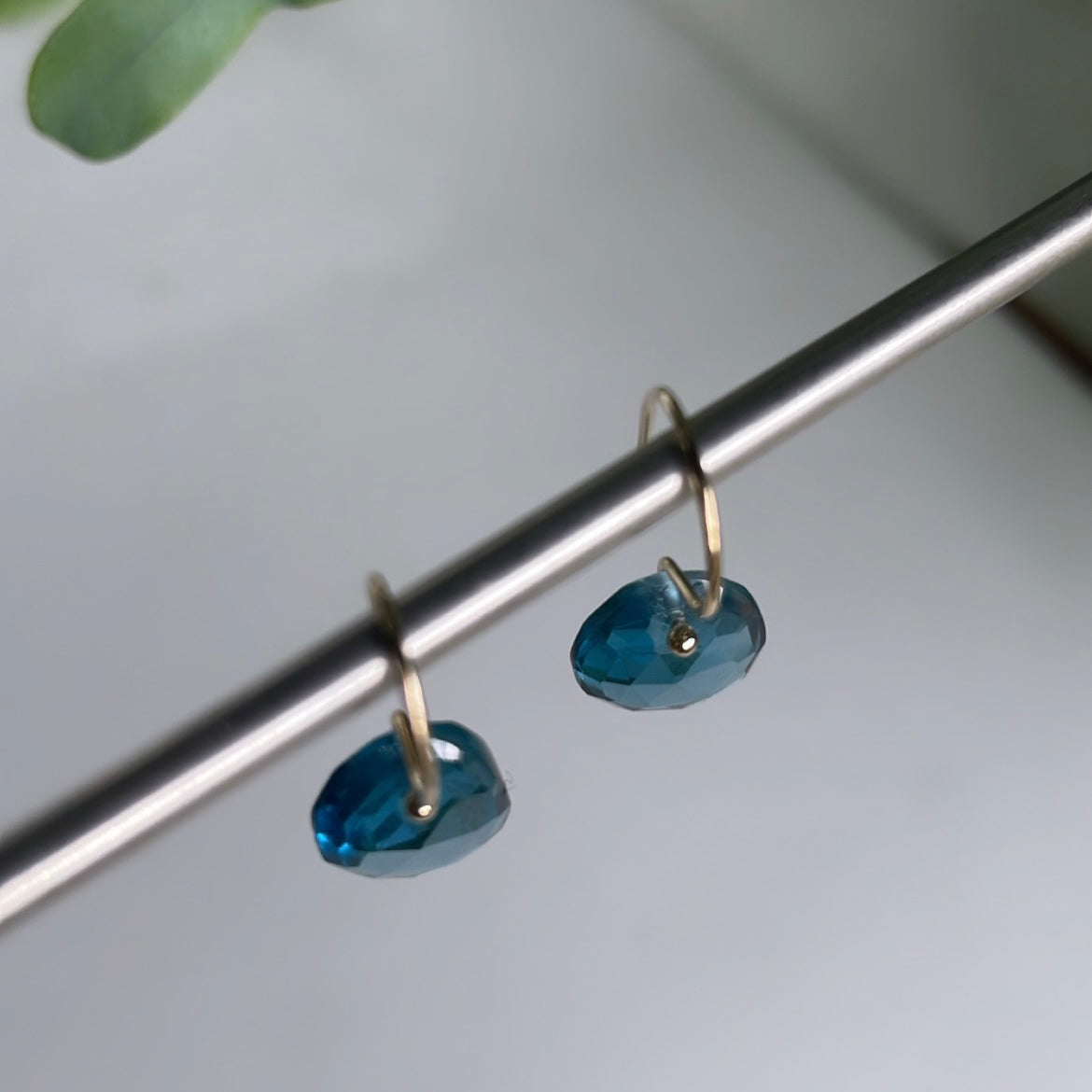 Petite London blue topaz earrings-serena kojimoto studio